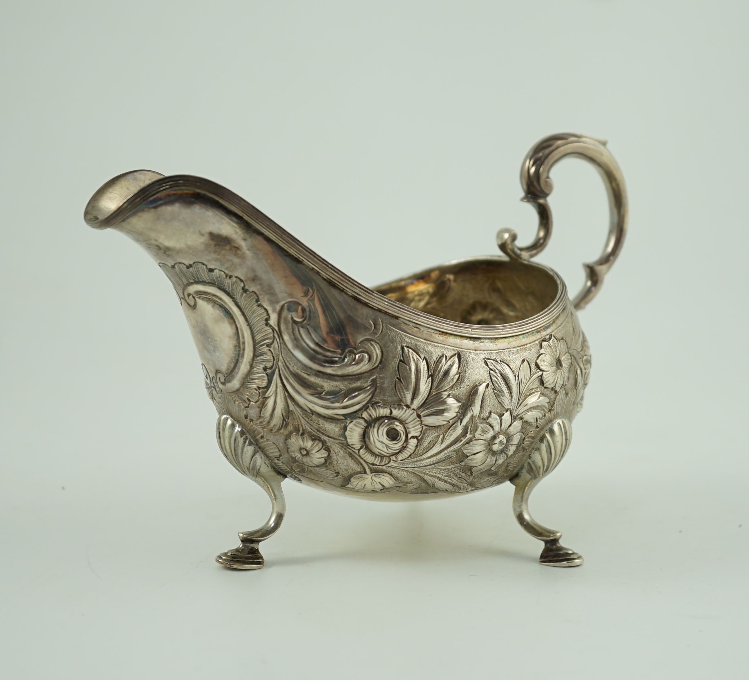 A George III Irish silver sauceboat, by Matthew West